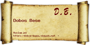 Dobos Bese névjegykártya